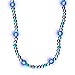 FlashingBlinkyLights Blue & Silver Light Up LED Mardi Gras Beads Necklace