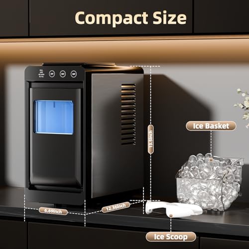 Image of Antarctic Star Ice Maker, Portable Ice Machine with Self-Cleaning Function, 8 Cubes in 6 Mins Fast Countertop Ice Making, Compact Ice Maker for Home, Kitchen, RV, Travel, Black