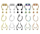 【Anillo de nariz falso】 Un paquete de 6-15 anillos de nariz no perforantes, incluidos 5-6 anillos de nariz magnéticos, este anillo de nariz falso está diseñado con imanes y se ve muy elegante y fresco. La fuerza magnética apropiada es lo suficientemente cómoda para usar durante todo un día, no es fácil caerse.