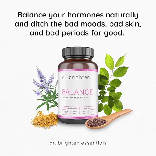 Dr. Brighten Balance - Hormone Balance for Women with Chasteberry and DIM - Targets Hormonal Acne, Period Issues, & PMS - Vegan, Non-GMO - Image 3