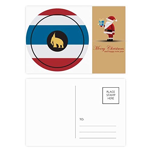 Cartes postales éléphant du Père Noël fabriquées en Thaïlande, lot de 20