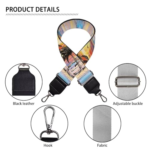 Image of GLENLCWE Hawaii Purse Straps Replacement Beach View Crossbody Bag Strap for Purses Adjustable Wide Shoulder Straps for Women Handbags