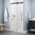 Delta Paxos 48 in. x 76 in. Frameless Sliding Shower Door in Matte Black with 5/16 in. (8mm) Tempered Clear Glass, SD5758478