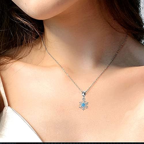 KunBead Jewelry Christmas Snowflake Dangle Charms Compatible with Pandora Bracelets