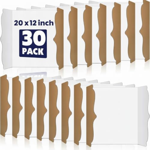 Image of Censen 30 Pcs Trifold Display Board Bulk 12 x 20 Inch Trifold Display Poster Board Presentation Boards White Corrugated Poster Project Boards for Business Presentation Office Back to School Supplies
