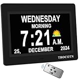 TROCOTN Dementia Digital Clock Large Display, Alarm Clock with Auto DST(Black) - Image 1