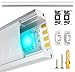 Profilé Aluminium LED, Jirvyuk 10 Pack 3.3ft/1M Aluminium Profilé U-Forme En Couvercle De Diffuseur Blanc Laiteux pour Ruban LED, Avec les Embouts et les Clips de Fixation du Métal