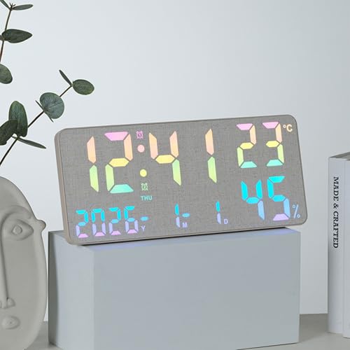 Horloge murale numérique design épuré à éclairage d'ambiance variable
