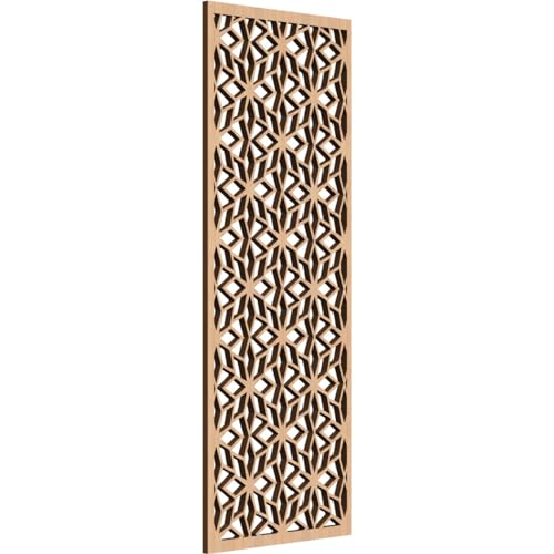 Image of 9 3 /8 inchW x 24 3 /8 inchH x 1 /4 inchT Lake Decorative Fretwork Wood Wall Panels, Hickory