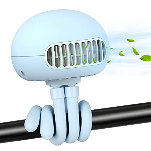 TDONE Portable Stroller Fan Mini Personal Fan with Flexible Tripod,Â Battery Operated Stroller Fan Rechargeable USB Fan 3 Speeds Bladeless Fan Baby Fan for Stroller Carseat Travel Camping Treadmill