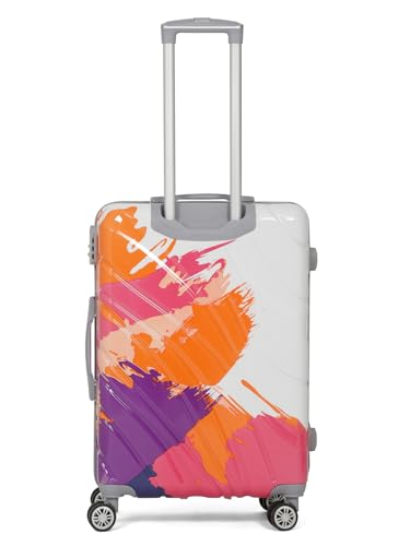 Image of Teakwood World Small 65 cm Check in Size Trolley Bag Polycarbonate 360 Degree 8 Wheels Luggage Bag with TSA Lock, Adjustable Handle Trolley Bags for Travel, Suitcase for Travel | Wave Pink