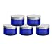 6 Cobalt Blue Low Profile 4 Oz Jars PET Plastic Empty Cosmetic Containers, Silver Caps, Sugar Scrub, Powder, Body Cream, Lotion, Beads by Grand Parfums