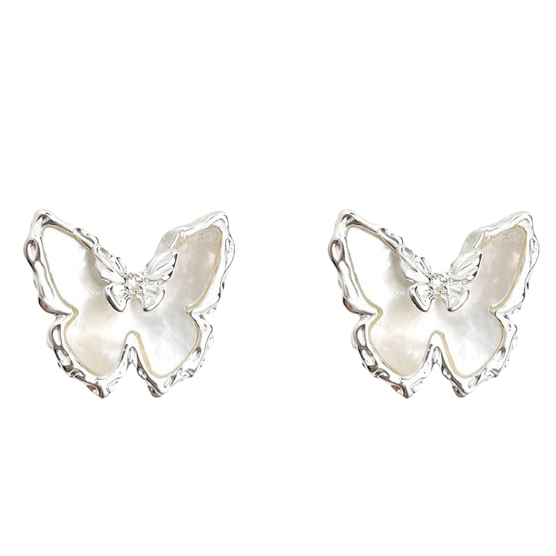 Boucles d'oreilles papillon en nacre pour costumes élégants