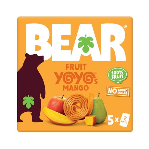 BEAR Mango Yoyos - Dried Fruit Rolls - Healthy - Vegan - 20g (5 packs)