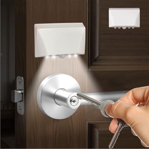 RADIXIUM White Motion Sensor Keyhole Light - Automatic on/Off Infrared LED Suitable for Front Doors corridors Stairs in The Dark | 3-Way InstallationMagnetic SuctionAdhesive and Screw
