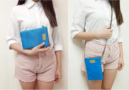 Image of Tainada Women Crossbody Shoulder Travel Zippered Wallet Purse Clutch Cell Phone Bag w /Detachable Strap (Sky Blue)