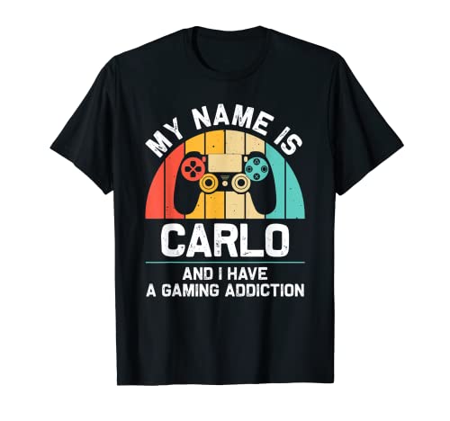 CARLO Gift Name Personalizado Funny Gaming Geek Cumpleaños Camiseta