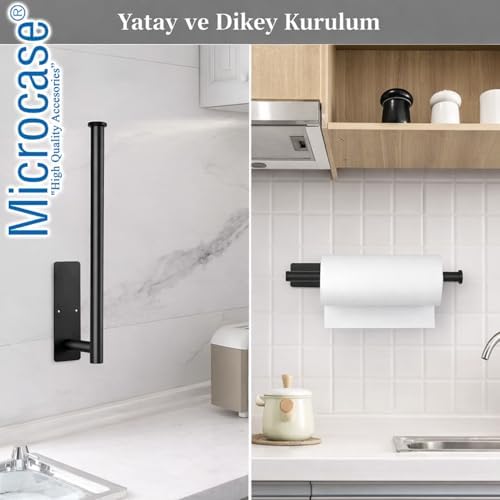 Microcase Çok Amaçlı Mutfak Banyo Tuvalet Paslanmaz Çelik Kağıt Havluluk AL5447 (Siyah) - Görsel 7