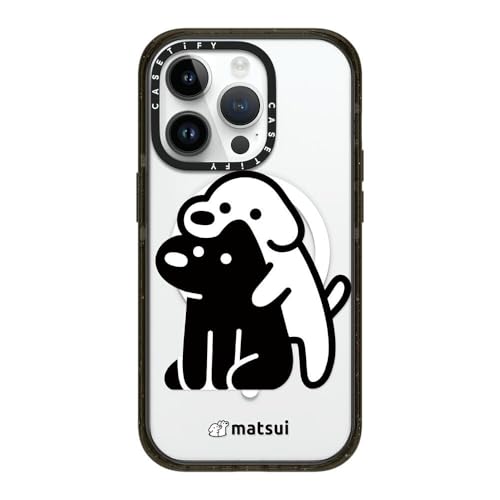 CASETiFY �C���p�N�g iPhone 14 Pro �P�[�X [MIL�K�i���� (4x MIL-STD-810G)/2.5m����̗����������N���A/MagSafe �ɑΉ�] - Alright hold on ! - �u���b�N