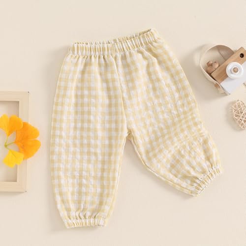 Toddler Baby Girl Boy Plaid Long Bloomers Harem Pants Basic Casual Summer Fall Comfy Bottoms Jogger Trousers3
