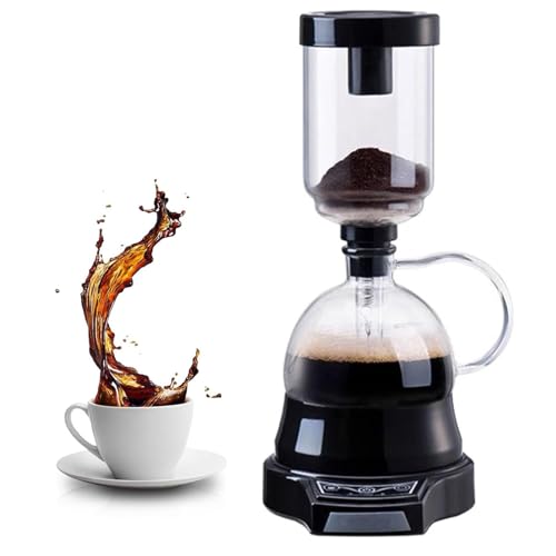 Electric Siphon Coffee Maker, Coffee Maker Brewer with Auto Timer & 400ml Glass Pot, 60s Extraction & 2 Power Adjustable, Removable Design, Vacuum Coffee Machine for Coffee Lover, Coffee Electric Siphon Coffee Maker, Coffee Maker Brewer with Auto Timer & 400ml Glass Pot, 60s Extraction & 2 Power Adjustable, Removable Design, Vacuum Coffee Machine for Coffee Lover, Coffee