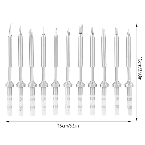 Kodrily 11 pcs TS100 Soldering Iron Tips, Stainless Steel Mini Soldering Iron Replacement Easy to Install TS100 Soldering Iron Tips for Soldering Iron