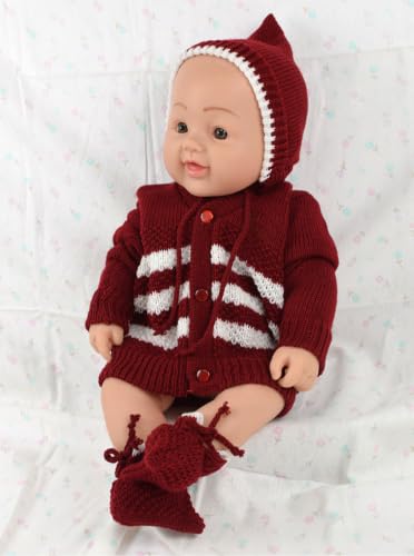 Image of Baby Winter Sweater | Wool Knit Full Sleeve Cardigan for Babies | Soft Warm Winter Clothing for Newborn Boys Girls & Toddlers Combo Pink & Maroon (3 to 6 Months) Pack of 2