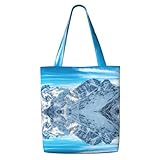 sac sunny zadig et voltaire daim noir Mountain Sunny Sac de courses réutilisable en toile respectueuse de l'environnement, beau sac fourre-tout imprimé personnalisé, shopping et loisirs quotidiens, travail et école, voyage, très pratique, simple, grande taille, 39 cm de haut (sans la bandoulière), 35 cm de large, longueur de la bandoulière 28 cm