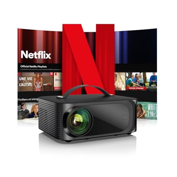 [Netflix-Licensed/Dolby Audio]Outdoor-Projector 4K with Wifi 6 and Bluetooth,ONOAYO 800ANSI Native 1080P Portable Projector,Built-in Netflix/YouTube/PrimeVideo, Electric Focus Keystone Smart Projector