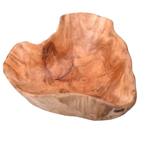 KIDYBELL Wood bowl(12"-14"),Handmade Natural Root Bowls, Fruit Salad Bowls, Creative