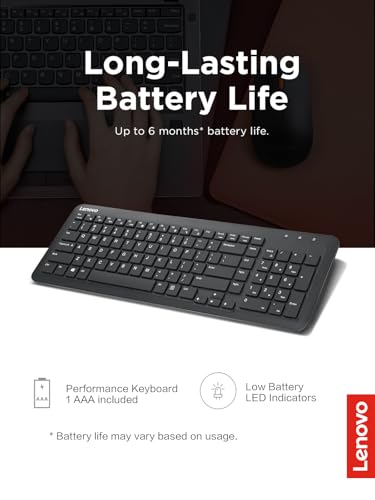 Image of Lenovo 300 Wireless Keyboard, Black
