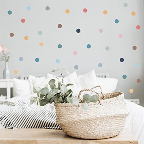Polka Dots Boho Wall Stickers Multi-Color Dot Wall Decals Vinyl PVC Circle Wall Stickers for Kids Boys Girls Bedroom Living Room Wall Decor (150 Pieces 1.6inch)