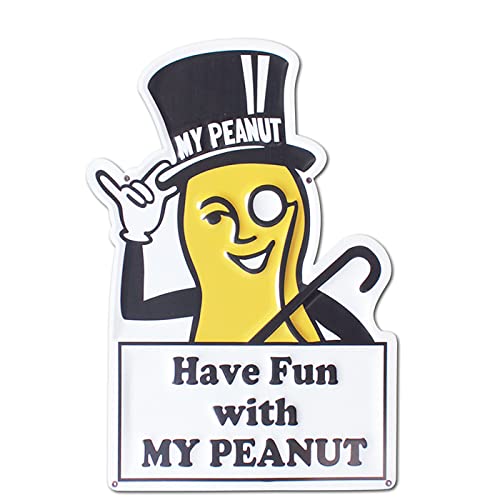 Amazon.co.jp: アメリカン エンボスプレート ブリキ看板 (Mrピーナッツ  