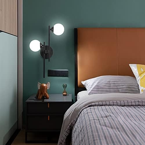 UDIIX Muur licht, Wandkandelaars, Nordic Goud Zwart Wandlamp Slaapkamer Nachtkastje Gangpad Woonkamer Lampen Nordic Studie Roterende Lezen Wandkandelaar Lights (Color : Gold, Size : Warm White) (Color : Go photo 2