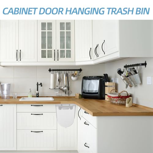 Caneca de basura plegable para cocina colgante gris-blanco miniatura 5