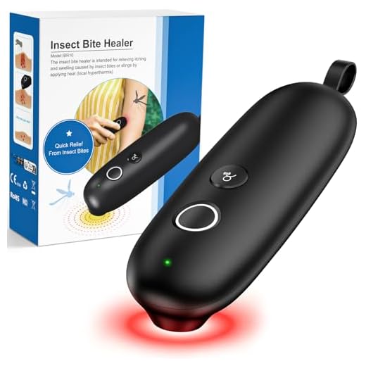 Dispositivo para el tratamiento de mordeduras Dispositivo para Picaduras Mosquitos Alivio Reduce La Picazón y La Hinchazón, Sin Sustancias Químicas Pequeñas y Portátiles IP42 Impermeable