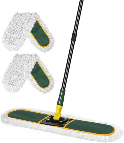 24' Commercial Dust Mop for Floor Cleaning, Heavy Duty Large Mop with Replacement Mops Pads, Industrial Duster Floor Wet Dry Broom for Cleaning Office Garage Hardwood Warehouse