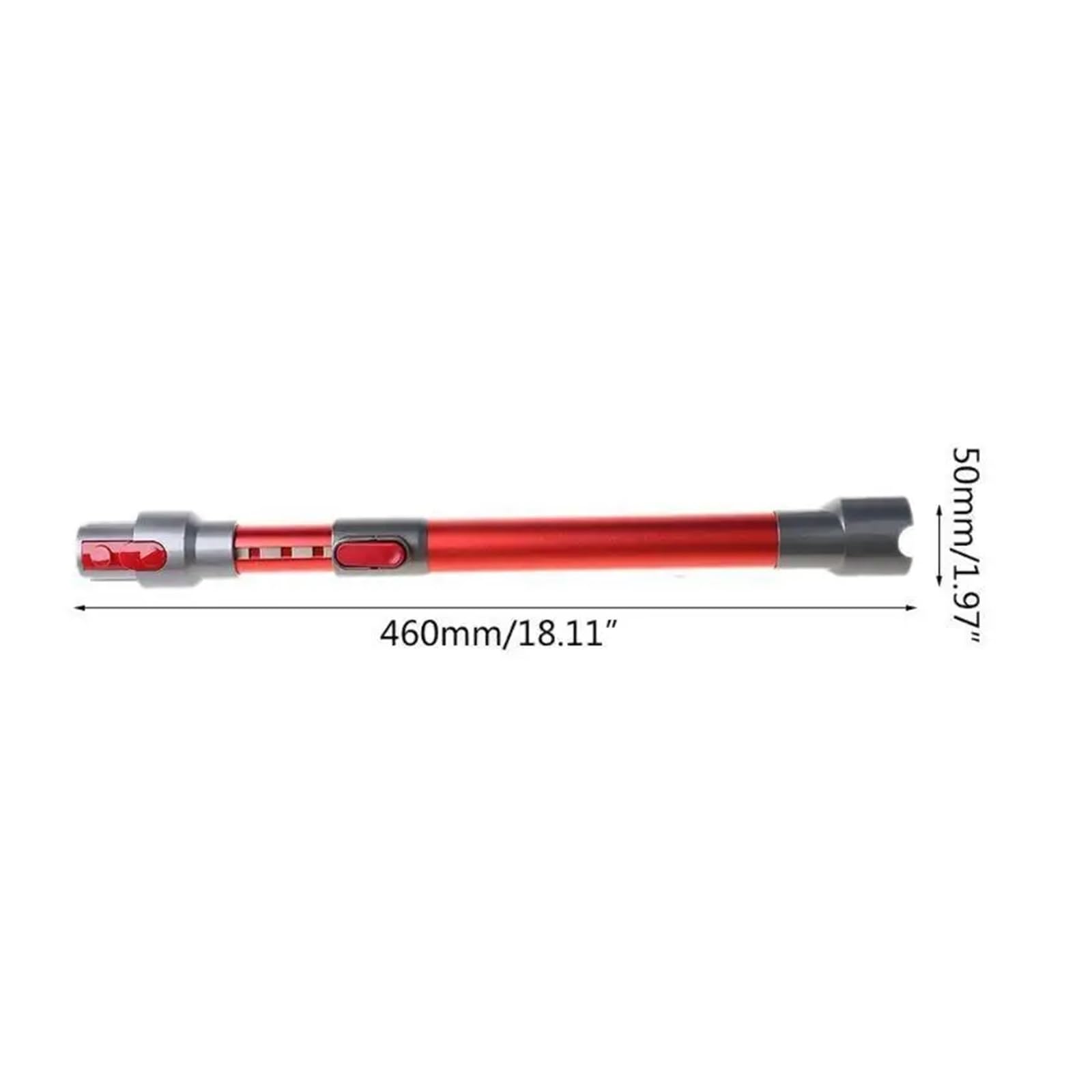 Tubo prolunga telescopico per V7 V10, acciaio inox, rosso