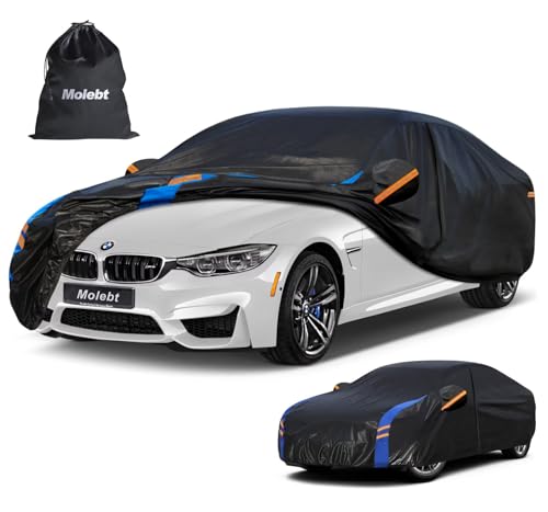 Image of Custom Fit Car Cover for BMW 3 Series 320i 325i 328i 330i 335i (2013-2026), Upgraded Waterproof All Weather Outdoor Auto Cover with Driver Door Zipper & Mirror Pockets, UV /Snow /Dust Protection