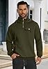 MLANM Men's Minimalist Hooded Zip Sweatshirt Casual Fashion Comfortable Fabrics Long Sleeve Army Green S #1