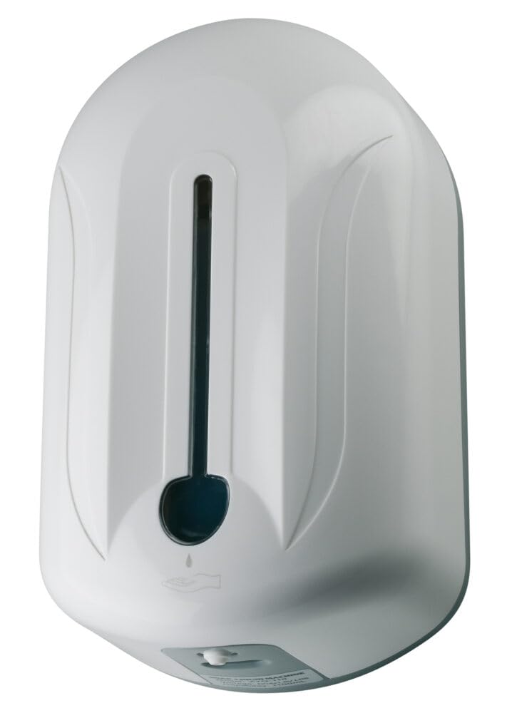 JVD Distributeur Savon Saphir Compatible Gel hydroalcoolique Blanc - Compatible Savon Gel - Automatique Via Infrarouge - Anti-​vandalisme - Matériel Professionnel