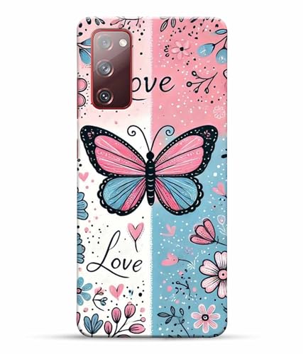 Image of Printed Hard Back Case Cover & Compatible for Samsung Galaxy S20 FE 5G / Samsung S20 FE 5G | Butterfly Painting Art (Multicolor) - D1203