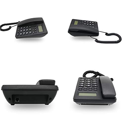 Hepester P-33 Corded Phone With Caller Id, Home Office Phone Landline Telephone, Multi-Function Desk Phone With Calculater Speakerphone Mute Function (Black) #TOP6
