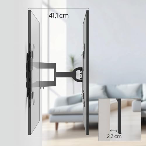 Support mural TV orientable extra plat pour éliminer les reflets et optimiser l'espace - 5