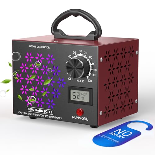 Generatore di ozono da 120.000 mg/h con display temperatura/umidità, tre
