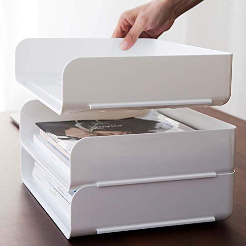 Afittel0 Empilage Lettre Plateau, Document Plateau Bureau Organisateur, Empilable Document Plateaux Bureau Organisateur, Désordre Organisateur pour Maison, Bureau, Personnel, et Employé Dossiers Cover