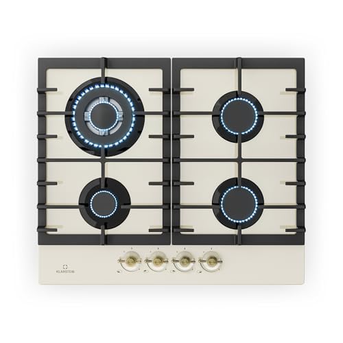 KLARSTEIN Victoria - Plaque de cuisson gaz 4 feux, pose libre, 60 cm, encastrable, gaz...
