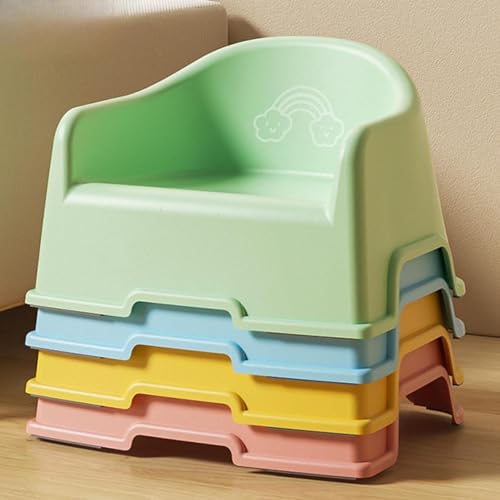 Taburete infantil rosa de material PP y asiento pequeño estable 5