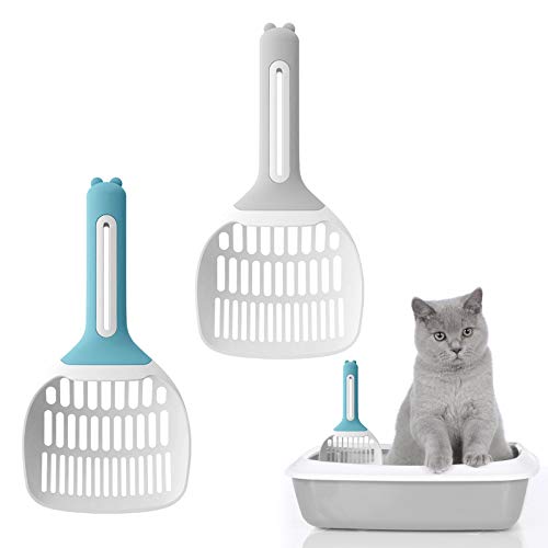 LxwSin Pelle à Litière pour Chat, 2 Pcs Pelle à Litière pour Chat avec Poignée Antidérapante Pelle à Litière pour Chat de Qualité Supérieure Facile à Nettoyer, Plastique PP Durable et Filtrage Rapide Cover