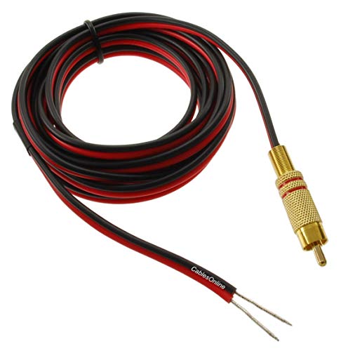 Cablesonline, 10Ft 18 Awg Speaker Wire Single Cable With Rca Male Plug, Av-Sk110 #TOP1